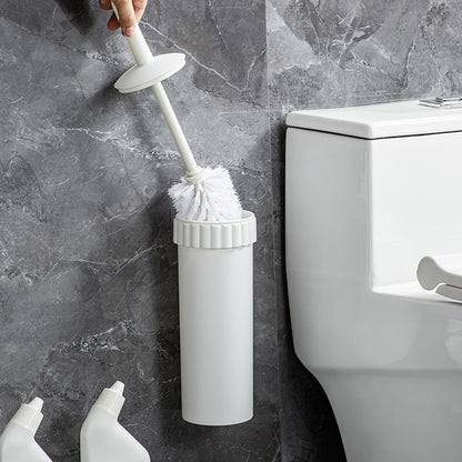 Soft Bristle Toilet Brush & Holder ? Compact Bathroom Cleaning Tool