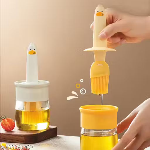 2 in 1 Oil Dispenser Bottle with Silicone Brush | Cooking, BBQ, Baking & Air Fryer Use | Leak-Proof Kitchen Oil Dispenser (Pack of 2)