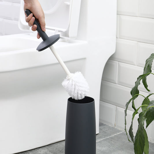 Soft Bristle Toilet Brush & Holder ? Compact Bathroom Cleaning Tool