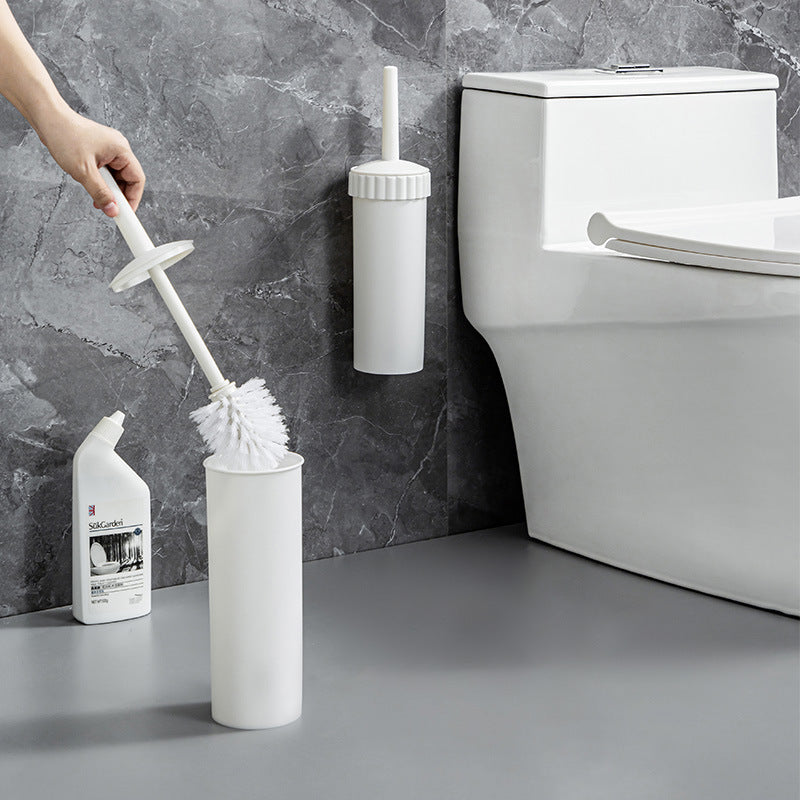 Soft Bristle Toilet Brush & Holder ? Compact Bathroom Cleaning Tool