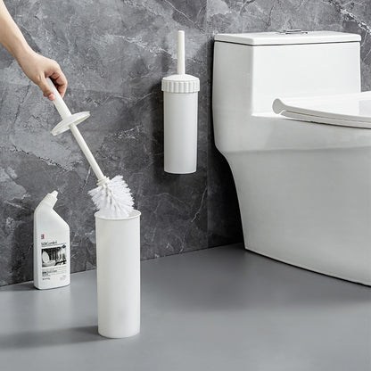 Soft Bristle Toilet Brush & Holder ? Compact Bathroom Cleaning Tool