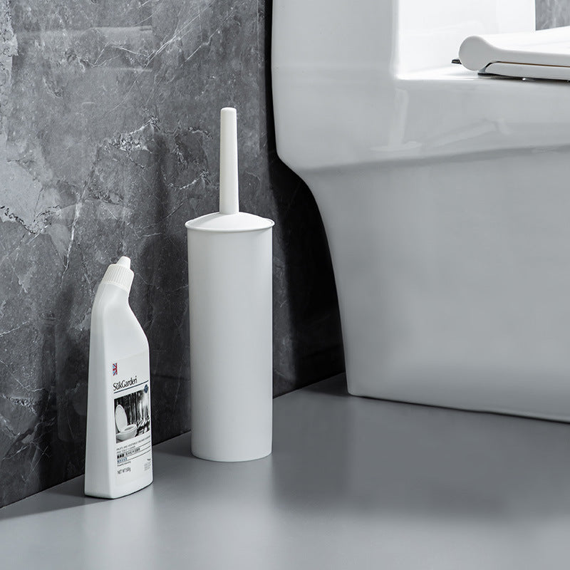 Soft Bristle Toilet Brush & Holder ? Compact Bathroom Cleaning Tool
