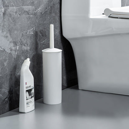 Soft Bristle Toilet Brush & Holder ? Compact Bathroom Cleaning Tool