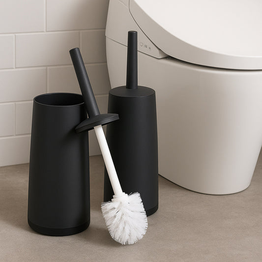 Soft Bristle Toilet Brush & Holder ? Compact Bathroom Cleaning Tool