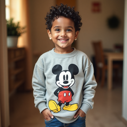 Mickey Mouse Sweatshirt Combo (Pack of 3) for Kids | Soft Cotton Winter Wear for Boys & Girls | Cute Disney Design