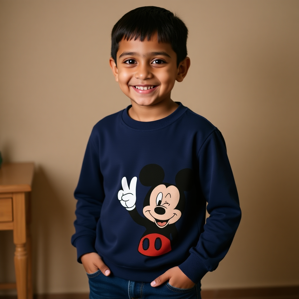 Mickey Mouse Sweatshirt Combo (Pack of 3) for Kids | Soft Cotton Winter Wear for Boys & Girls | Cute Disney Design