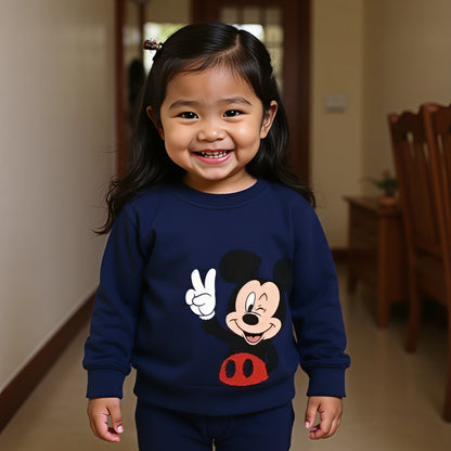 Mickey Mouse Sweatshirt Combo (Pack of 3) for Kids | Soft Cotton Winter Wear for Boys & Girls | Cute Disney Design