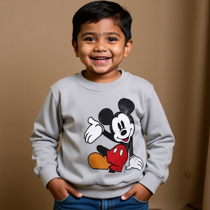 Mickey Mouse Sweatshirt Combo (Pack of 3) for Kids | Soft Cotton Winter Wear for Boys & Girls | Cute Disney Design