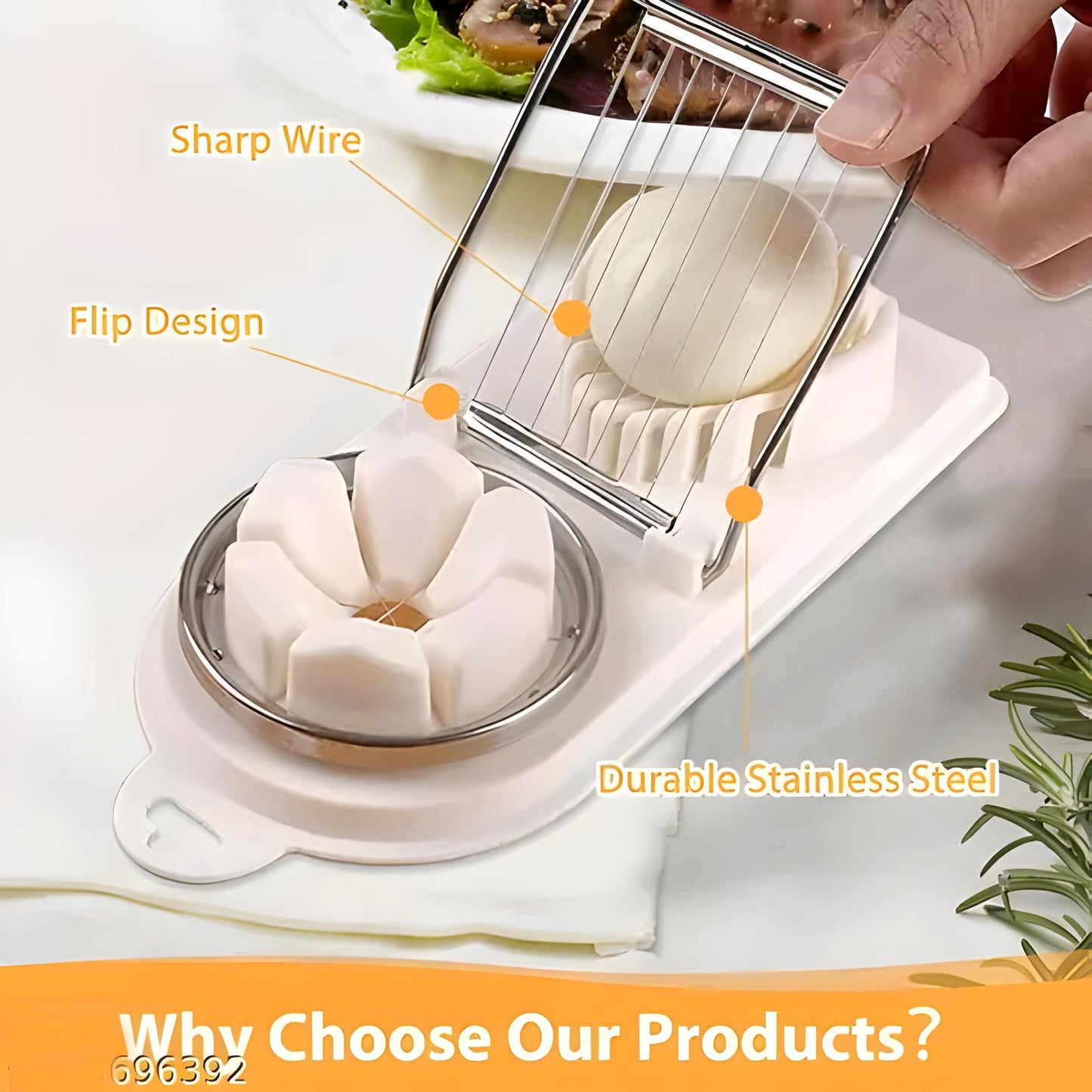 Egg Slicer with Stainless Steel Wires – Perfect Kitchen Tool for Effortless Cutting