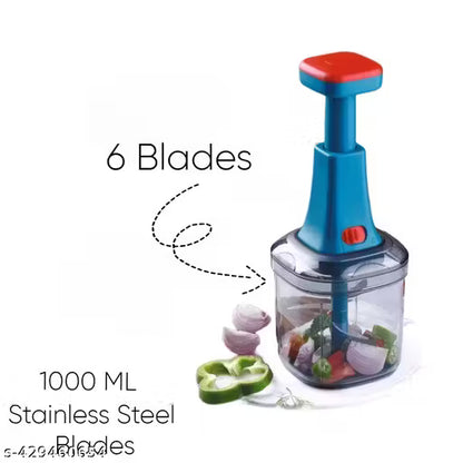 Premium 6-Blade Handheld Food Chopper (1000ml) – Quick & Powerful Cutter for Fruits & Veggies